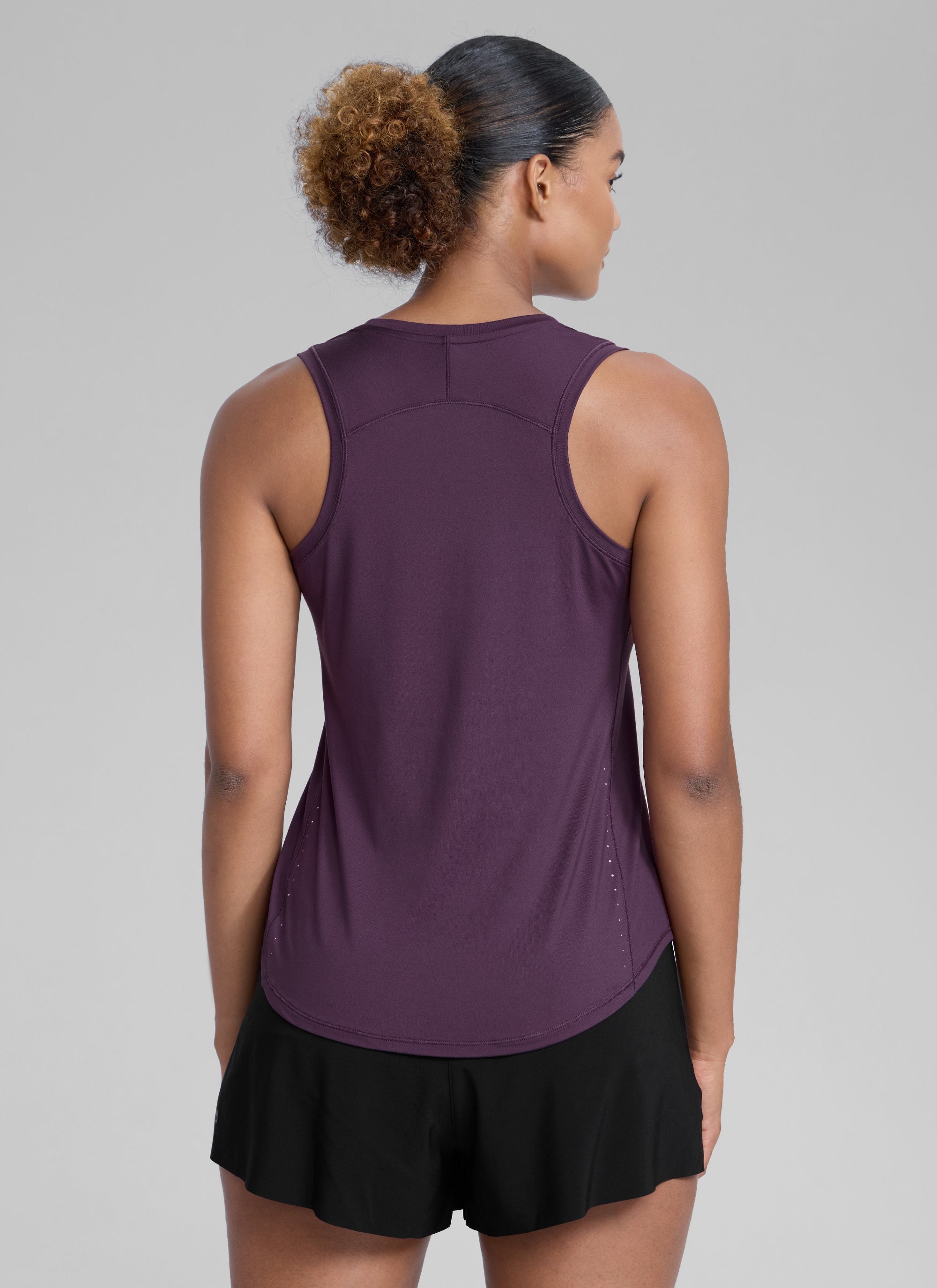 CRZ YOGA Women's Running Relaxed Fit Ultralight Tank Top Racerback Deep Crocus Violet