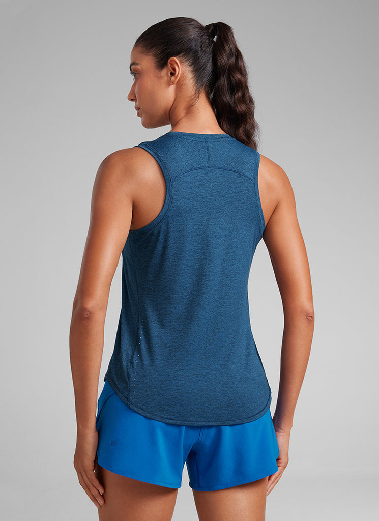 CRZ YOGA Women's Running Relaxed Fit Ultralight Tank Top Racerback Deep Red