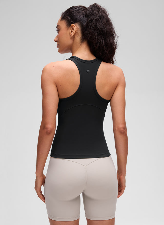 CRZ YOGA Women's Yoga Tight Fit Tops Butterluxe Tank Top High Neck Black @model_info:Larissa