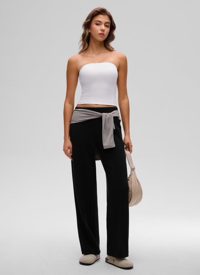 CRZ YOGA Women's Casual Butterluxe Tight Fit Strapless Tops White @model_info:K