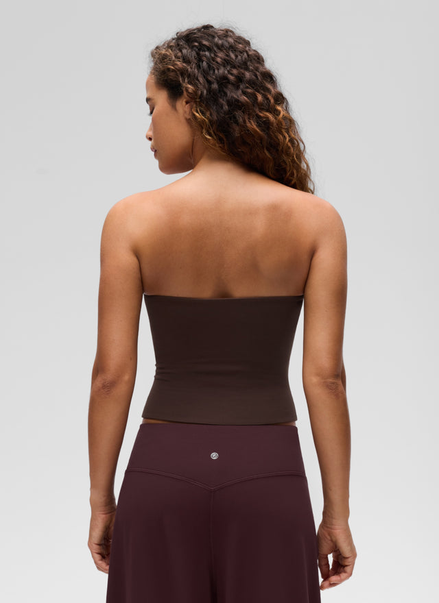 CRZ YOGA Women's Casual Butterluxe Tight Fit Strapless Tops Hot Fudge Brown @model_info:G
