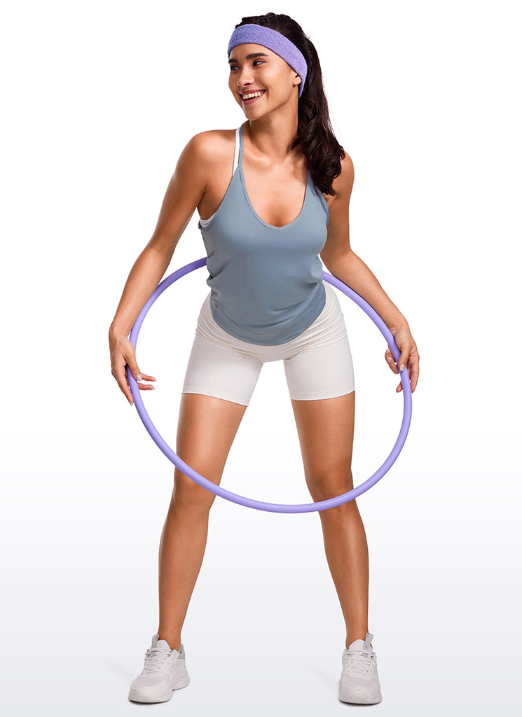 CRZ YOGA Women's Yoga Lightweight Classic Fit Tops Halter Tank V Neck Silver Mist