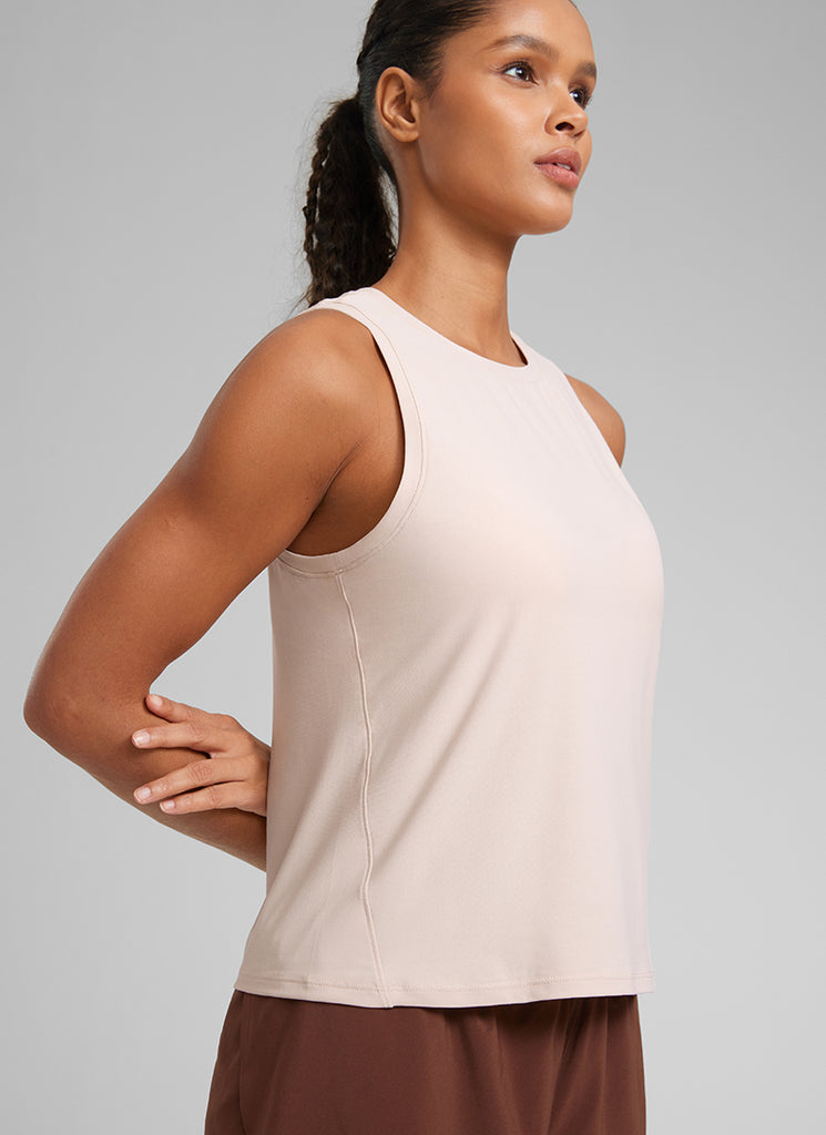 CRZ YOGA Women's Lightweight Workout Loose Fit Athletic Tank Crew Neck Black