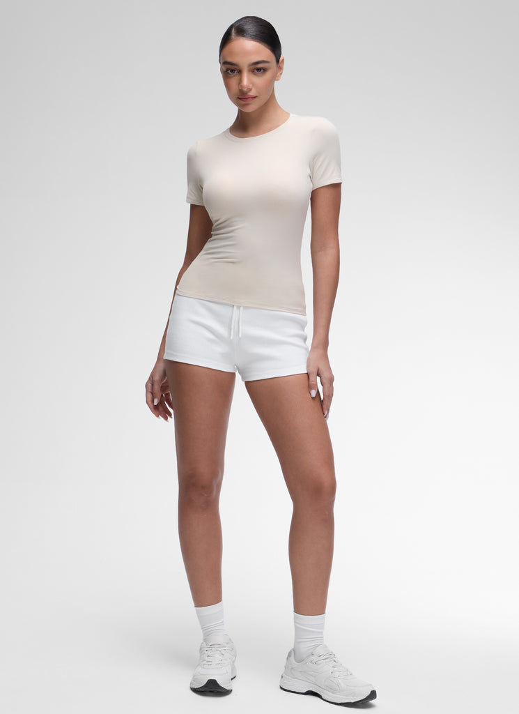 CRZ YOGA Women Going Out Tops Soft High Crew Neck Casual Tight Shirts Black