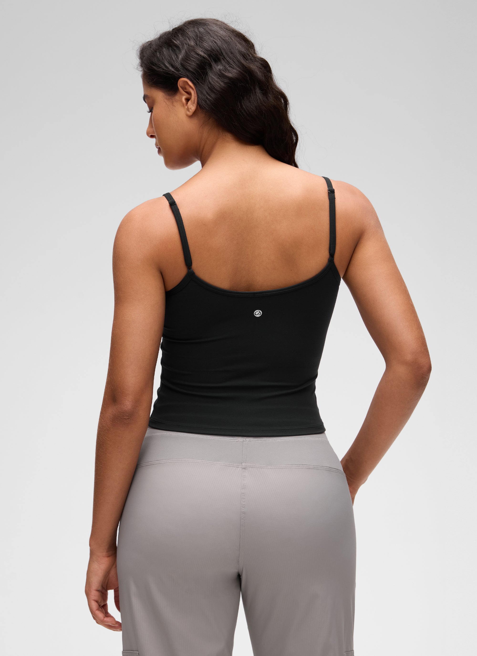 CRZ YOGA Women's Butterluxe Casual Scoop Neck U Back Double Lined Tank Black @model_info:Carol