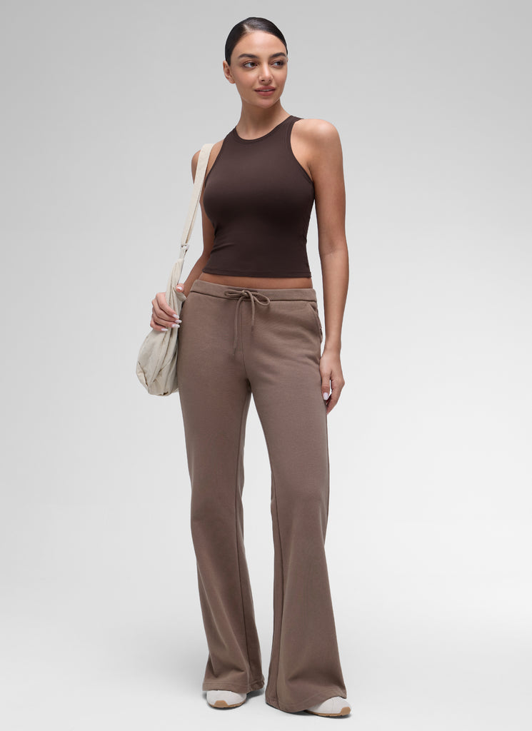 CRZ YOGA Women High Neck Casual Double Lined Sleeveless Tanks White