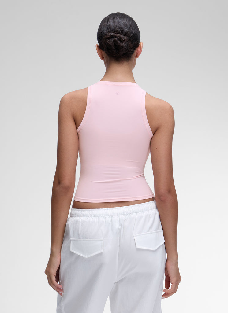 CRZ YOGA Women High Neck Casual Double Lined Sleeveless Tanks Hot Fudge Brown