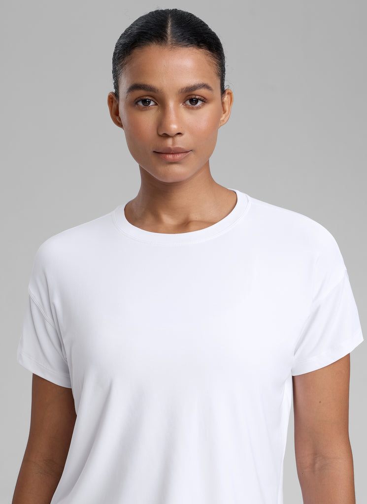 CRZ YOGA Women Cloudweight High Crew Neck Lightweight Loose Short Sleeve Black