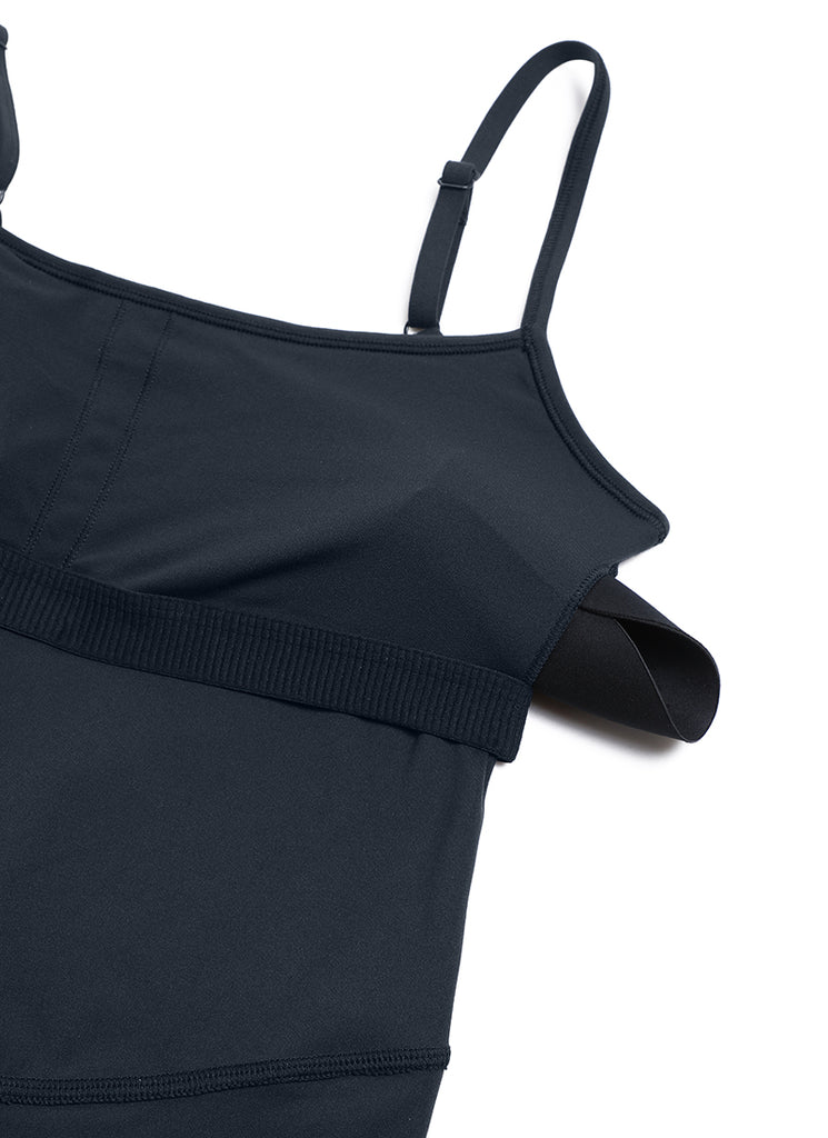 CRZ YOGA Women's Yoga Tight Fit Romper Shorts Bodysuit Jumpsuits True Navy