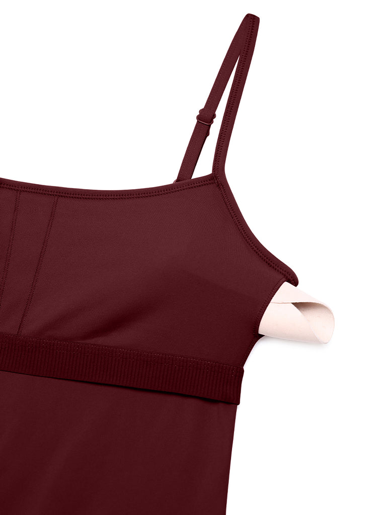 CRZ YOGA Women's Yoga Tight Fit Romper Shorts Bodysuit Jumpsuits Red Merlot