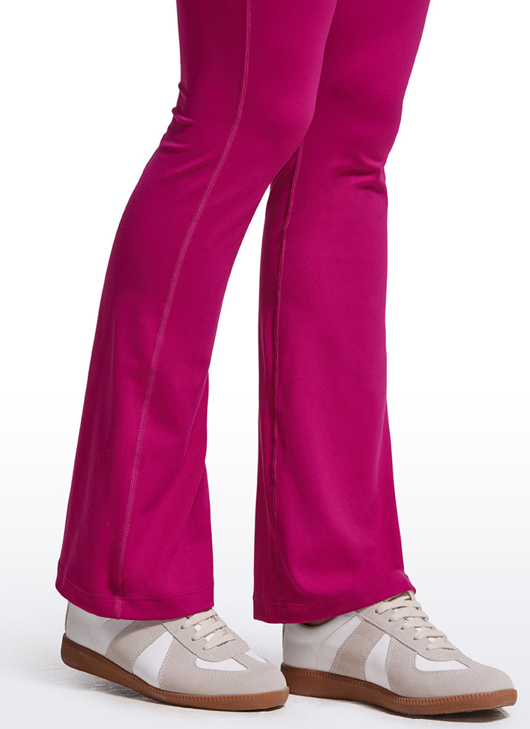 CRZ YOGA Women's Yoga Tight Fit Flare Jumpsuits Build-in Bra Bodysuits Magenta Purple