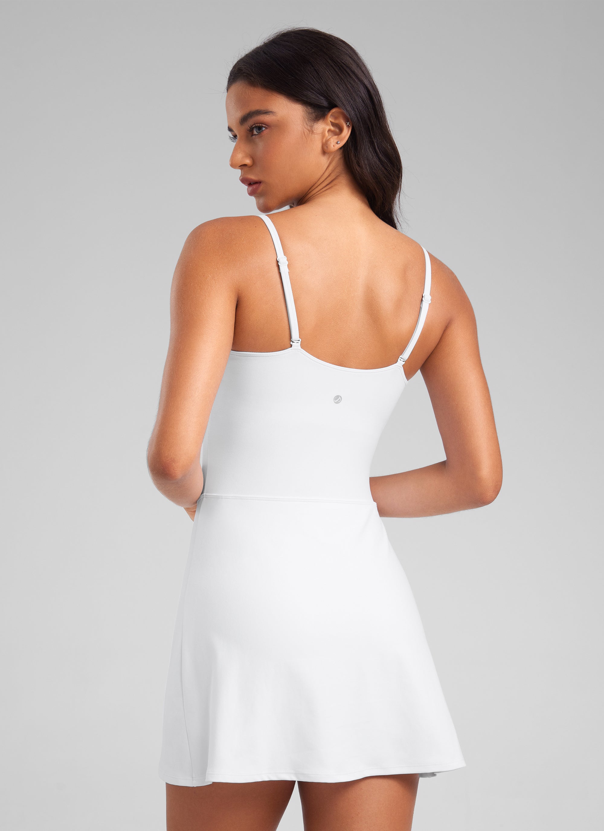 CRZ YOGA Butterluxe Spaghetti Strap Athletic Casual Tennis Dresses White @model_info:Winma