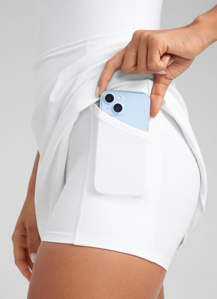 CRZ YOGA Butterluxe Spaghetti Strap Athletic Casual Tennis Dresses White