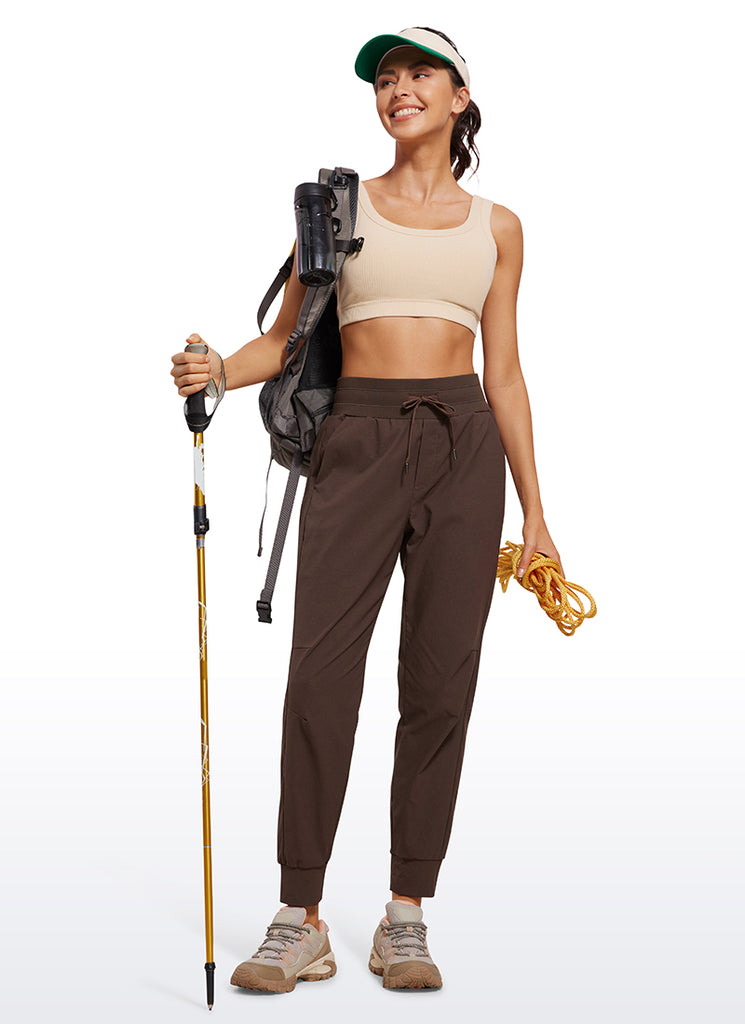 CRZ YOGA Women's Hiking Casual Relaxed Fit Ripstop Jogger Pockets 28'' Red Merlot