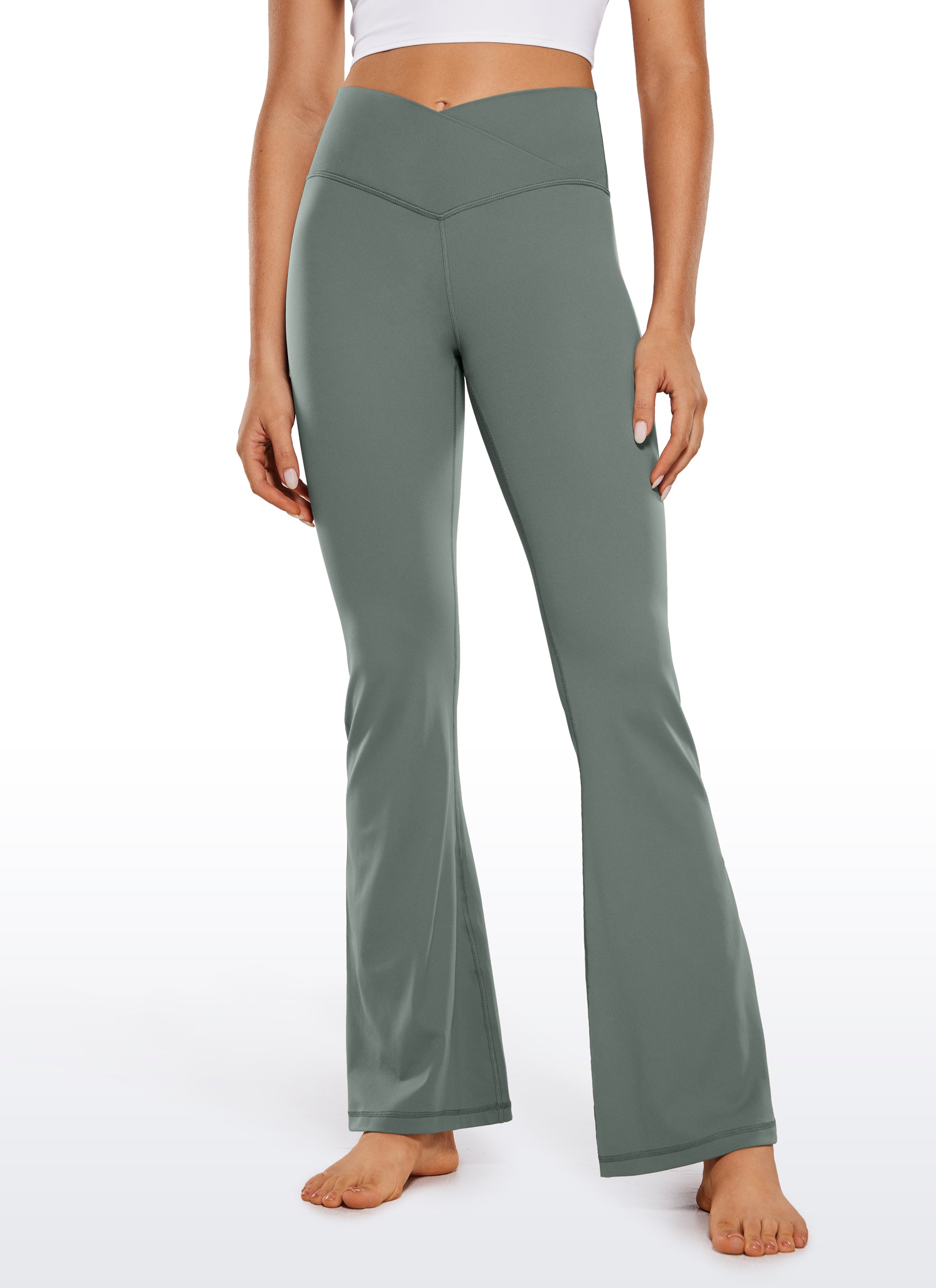 CRZ YOGA Women Butterluxe V Crossover High Waist Flare Leggings 31