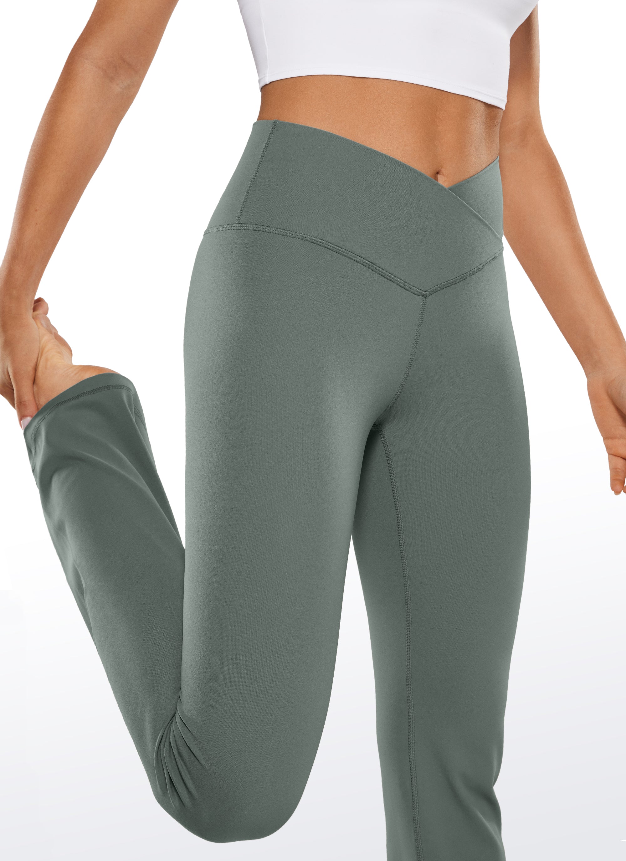 CRZ YOGA Women Butterluxe V Crossover High Waist Flare Leggings 31