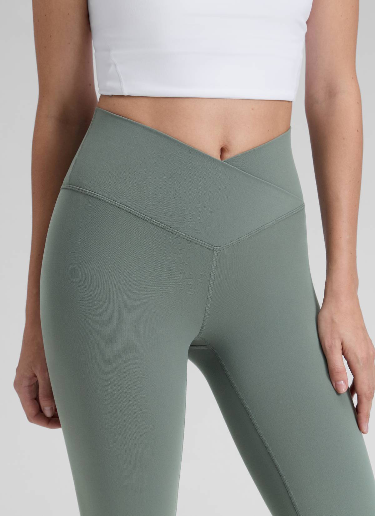 CRZ YOGA Women Butterluxe V Crossover High Waist Flare Leggings 31