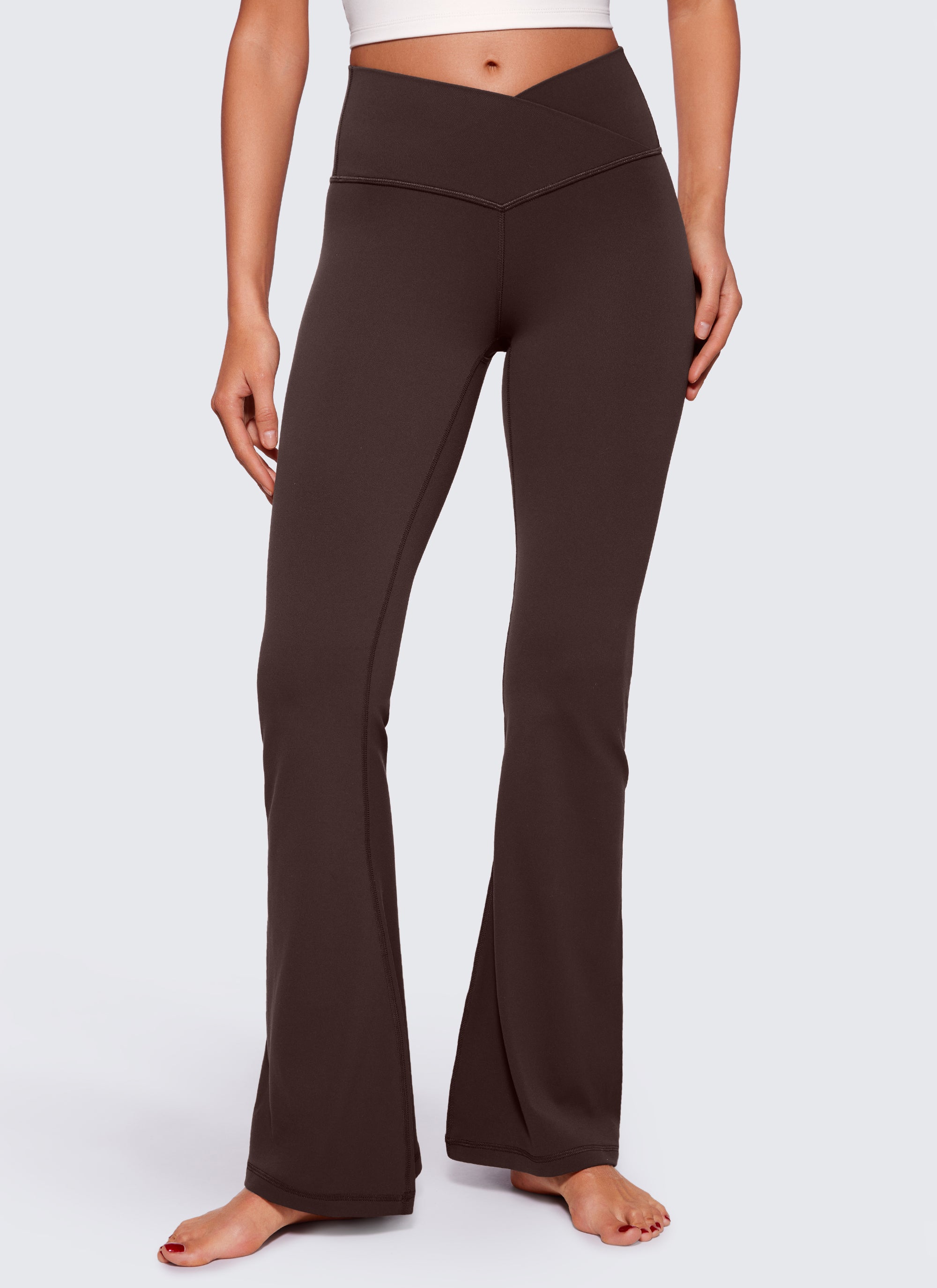 CRZ YOGA Women Butterluxe V Crossover High Waist Flare Leggings 31