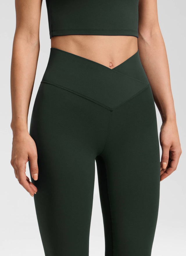CRZ YOGA Women Butterluxe V Crossover High Waist Flare Leggings 31