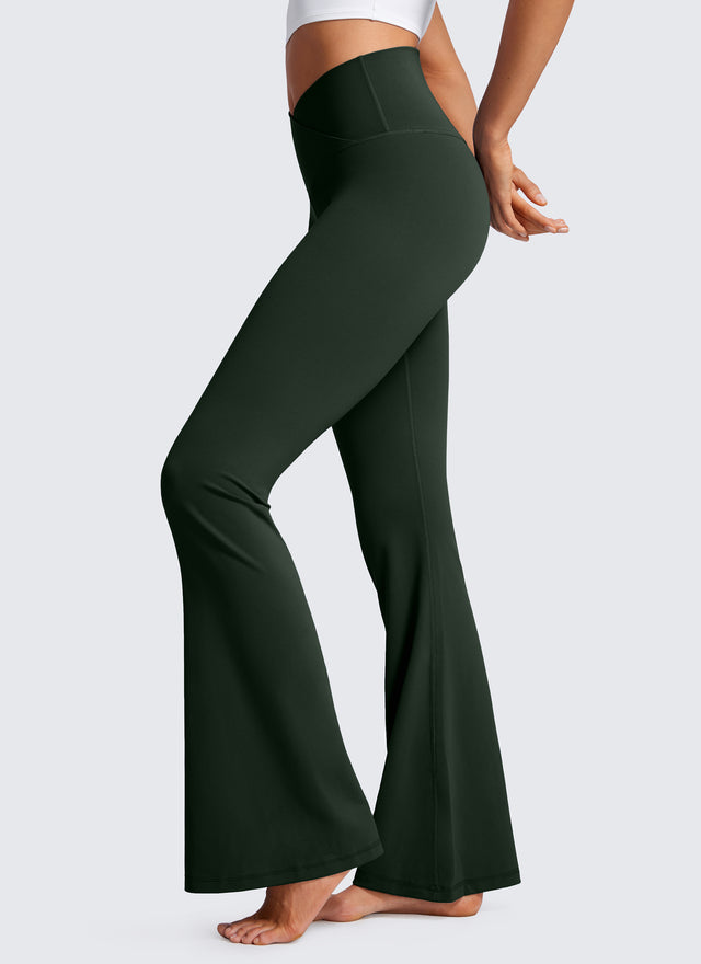 CRZ YOGA Women Butterluxe V Crossover High Waist Flare Leggings 29