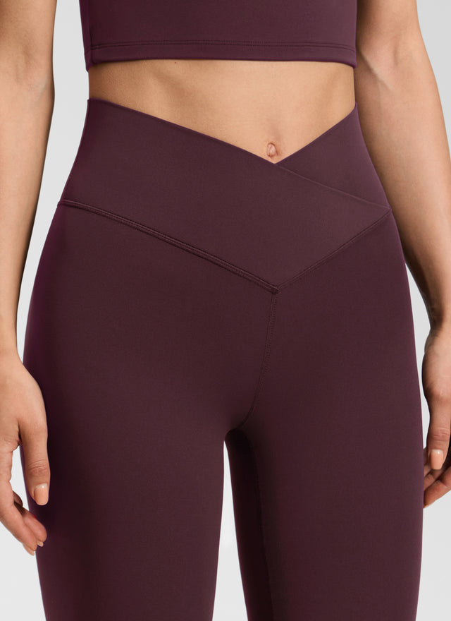 CRZ YOGA Women Butterluxe V Crossover High Waist Flare Leggings 31