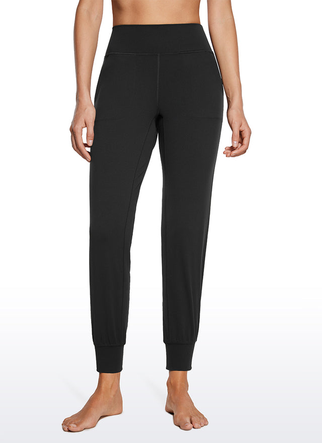 CRZ YOGA Women's Butterluxe High Rise Joggers Pants with Pockets 27'' Black