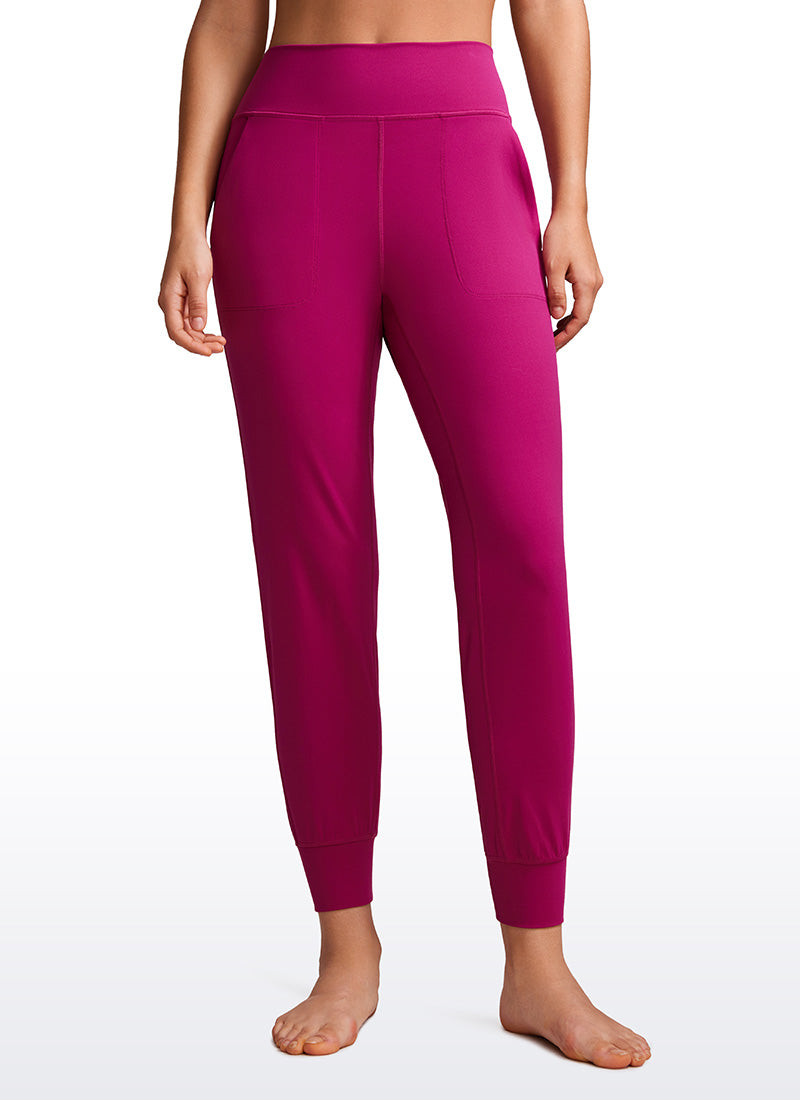 CRZ YOGA Women's Butterluxe High Rise Joggers Pants with Pockets 27'' Magenta Purple