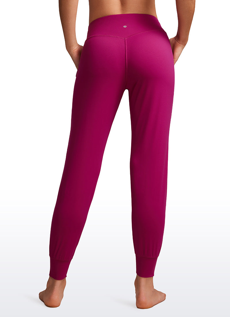 CRZ YOGA Women's Butterluxe High Rise Joggers Pants with Pockets 27'' Magenta Purple