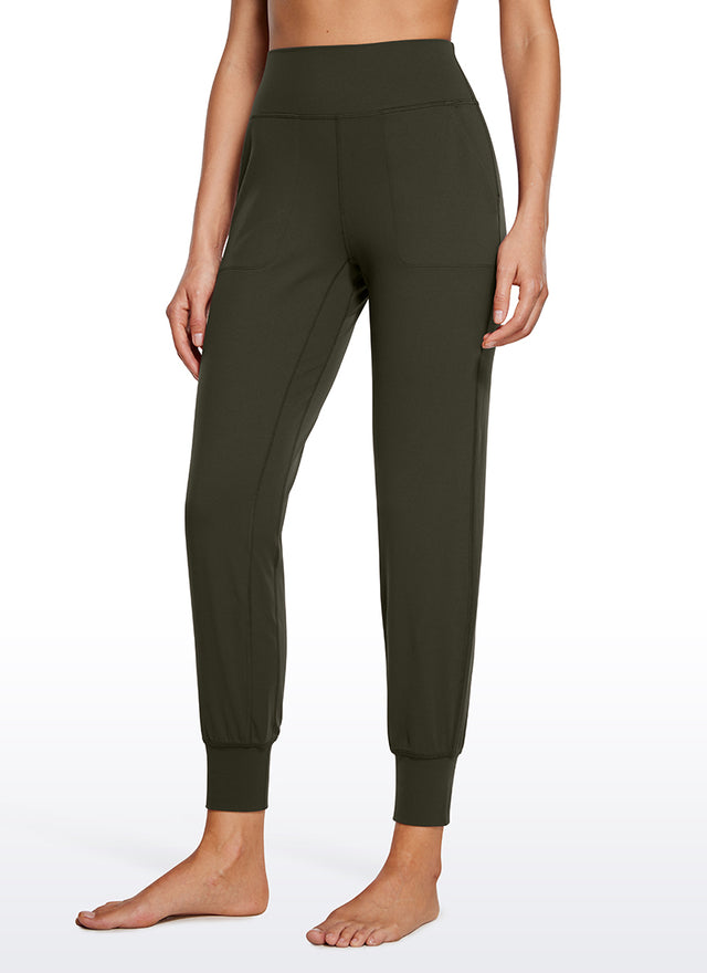 CRZ YOGA Women's Butterluxe High Rise Joggers Pants with Pockets 27'' Olive Green