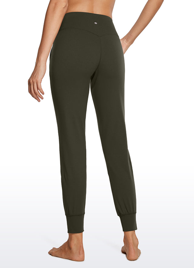 CRZ YOGA Women's Butterluxe High Rise Joggers Pants with Pockets 27'' Olive Green
