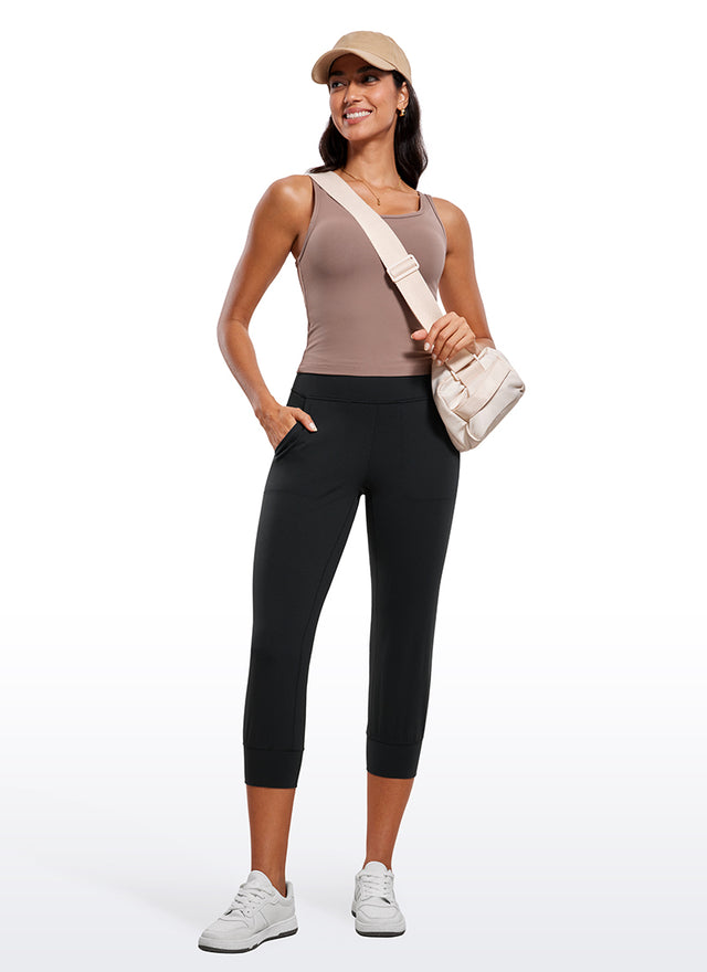 CRZ YOGA Women's Butterluxe High Rise Joggers Pants with Pockets 23'' Black