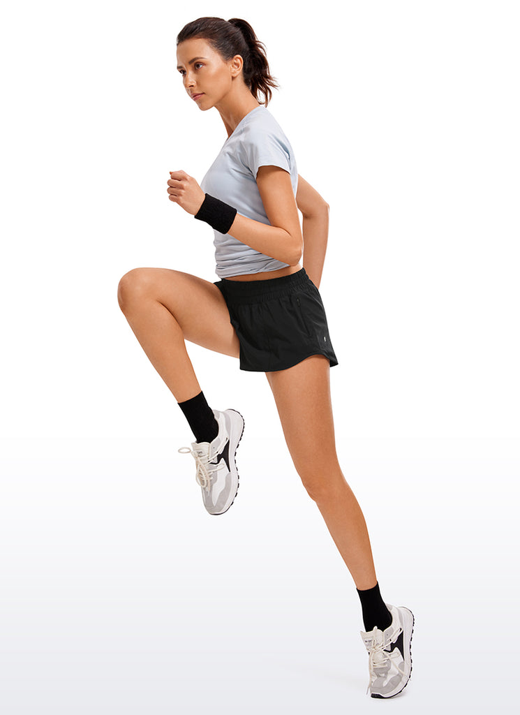 CRZ YOGA Women's Running Feathery-Fit Low Rise Lined Shorts 2.5'' Turquoise2