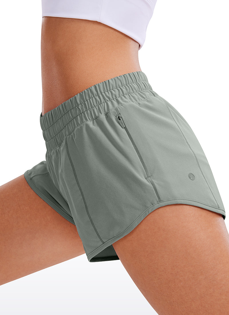 CRZ YOGA Women's Running Feathery-Fit Low Rise Lined Shorts 2.5'' Sterling @model_info:VLA