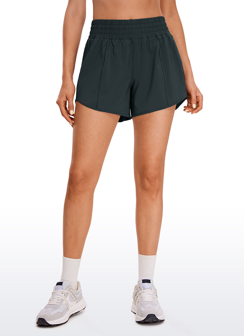 CRZ YOGA Women's Running Feathery-Fit Soft High Rise Lined Shorts 4'' Melanite