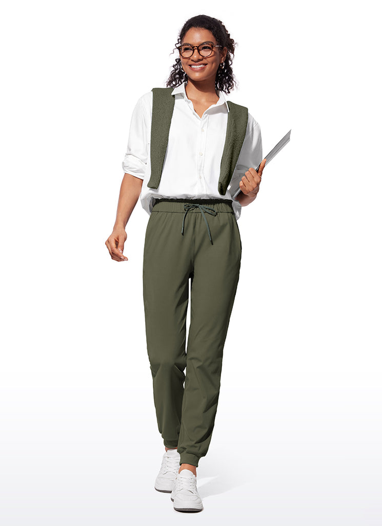 CRZ YOGA Women 4-Way Stretch High Waisted Pockets Joggers Casual 28" True Navy