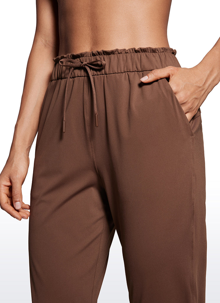 CRZ YOGA Women 4-Way Stretch High Waisted Pockets Joggers Casual 28" Platinum Grey