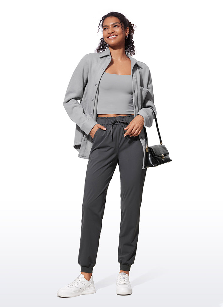 CRZ YOGA Women 4-Way Stretch High Waisted Pockets Joggers Casual 28" Platinum Grey