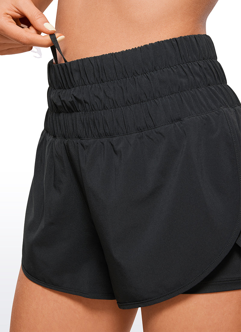 Feathery-Fit Soft High-Rise 2 in 1 Shorts 3''