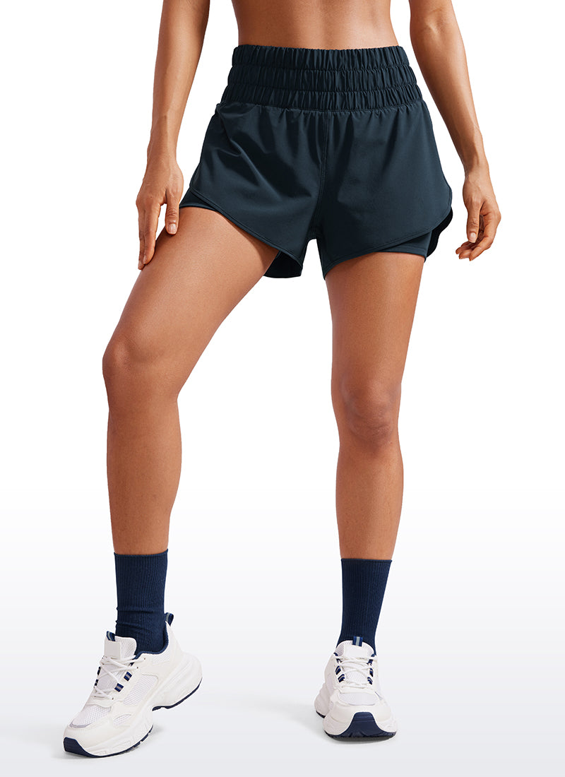 Feathery-Fit Soft High-Rise 2 in 1 Shorts 3''