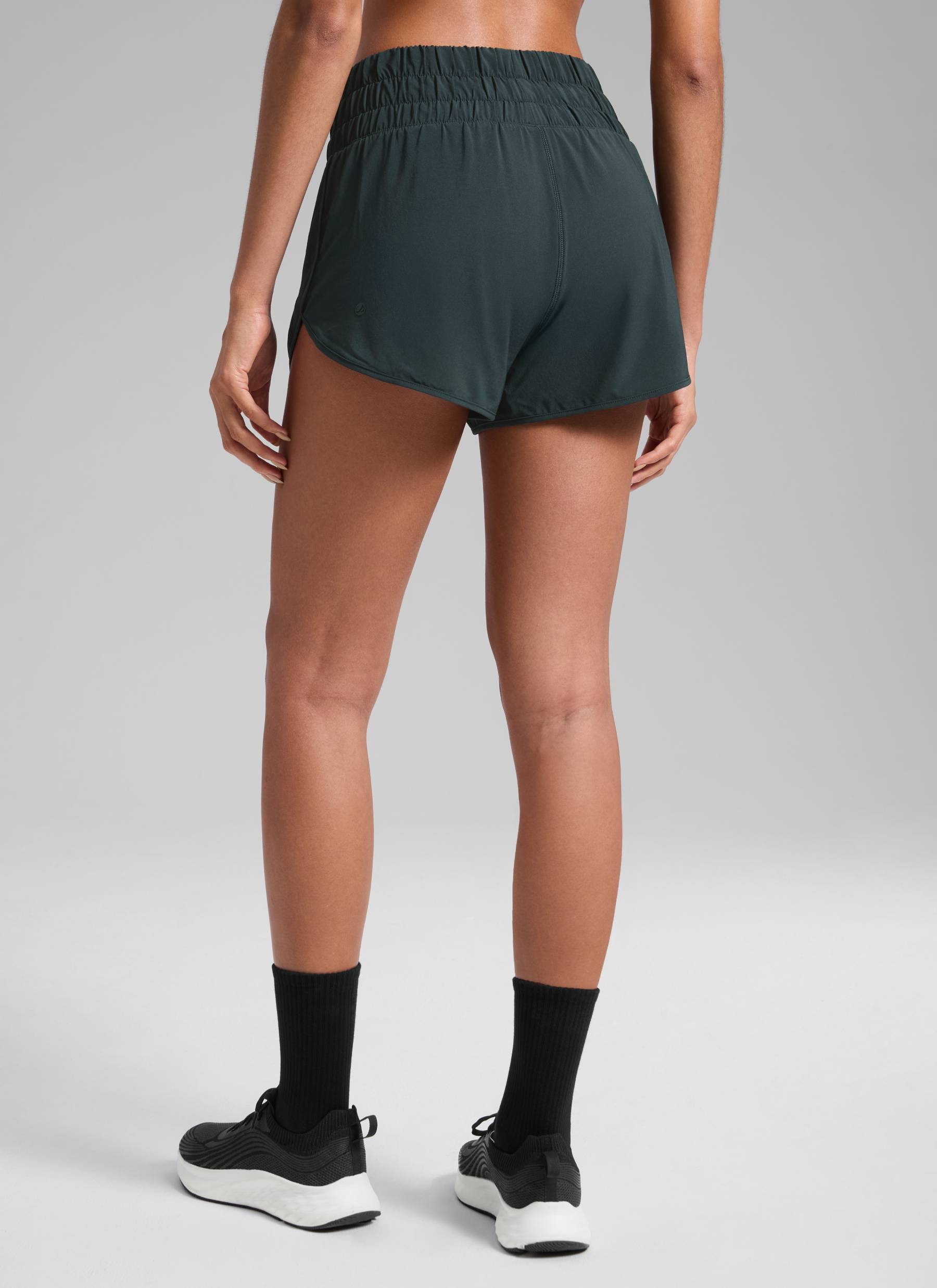 CRZ YOGA Women's Running Feathery-Fit Soft High Rise Shorts Pocket 3'' Melanite