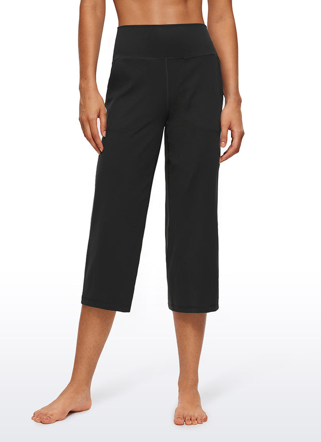CRZ YOGA Women's Butterluxe High Rise Wide Leg Pants with Pockets 23'' Black