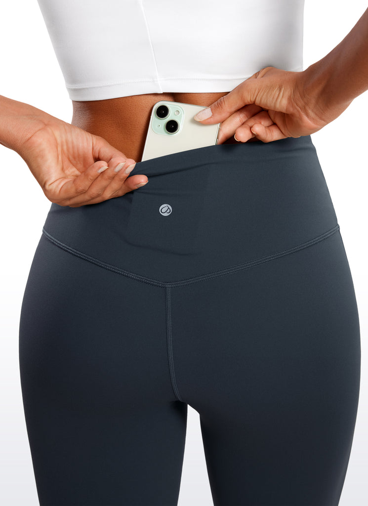 Butterluxe High Waist Flare Wide Leg Bootcut Pockets Leggings 23" True Navy