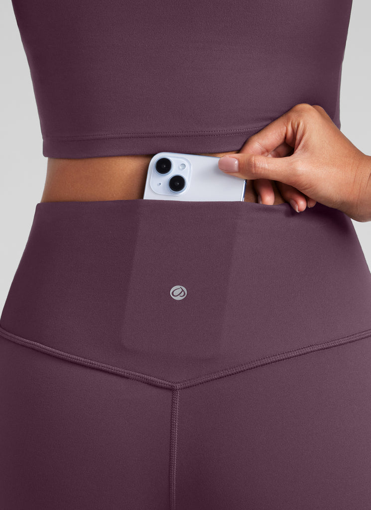 Butterluxe High Waist Flare Wide Leg Bootcut Pockets Leggings 31" Grape Thistle Purple