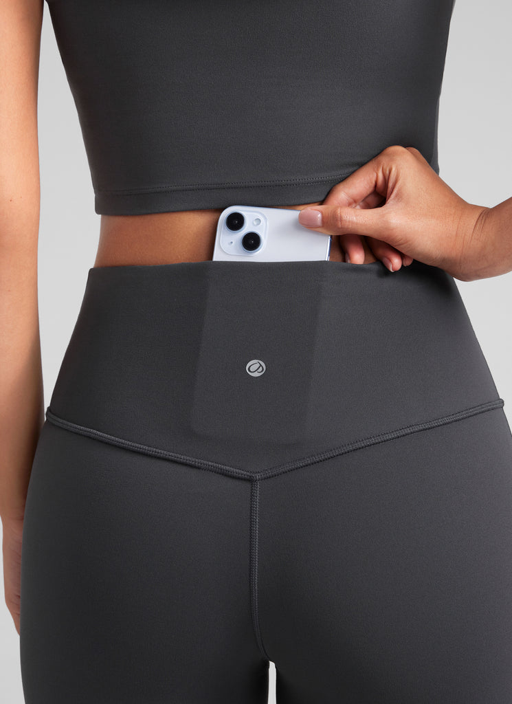 Butterluxe High Waist Flare Wide Leg Bootcut Pockets Leggings 31" Mysterious Grey