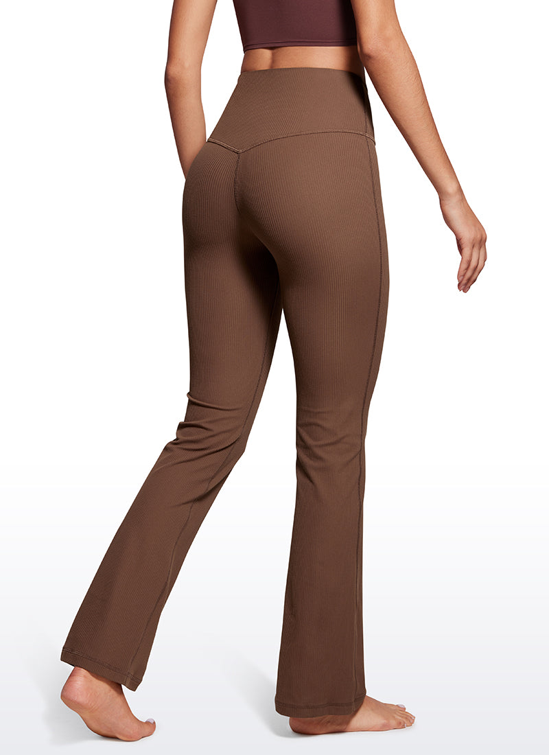 Ribbed High Waist Pocket Flare Leggings 31