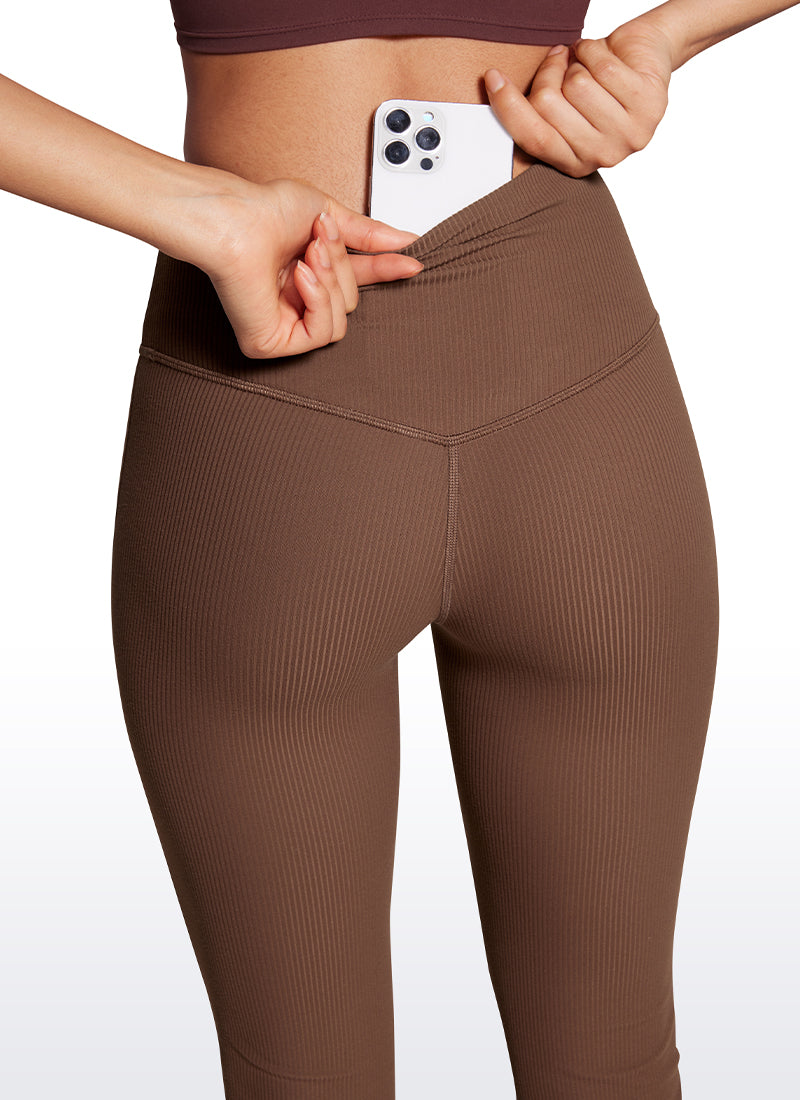 Ribbed High Waist Pocket Flare Leggings 31