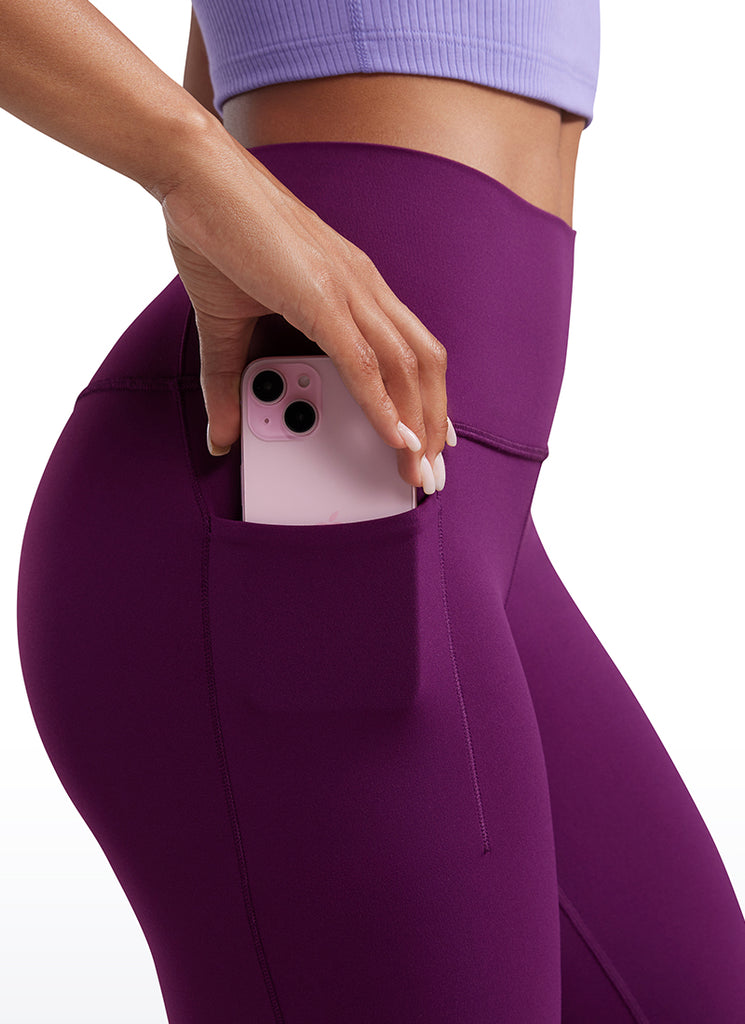 CRZ YOGA Women's Yoga Butterluxe High Waist Flare Wide Leg Side Pockets Leggings 31.5" Mysterious Grey