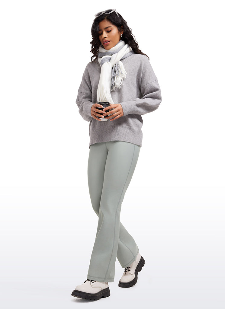 CRZ YOGA Womens Fleece Lined Flare Leggings 31" Sterling