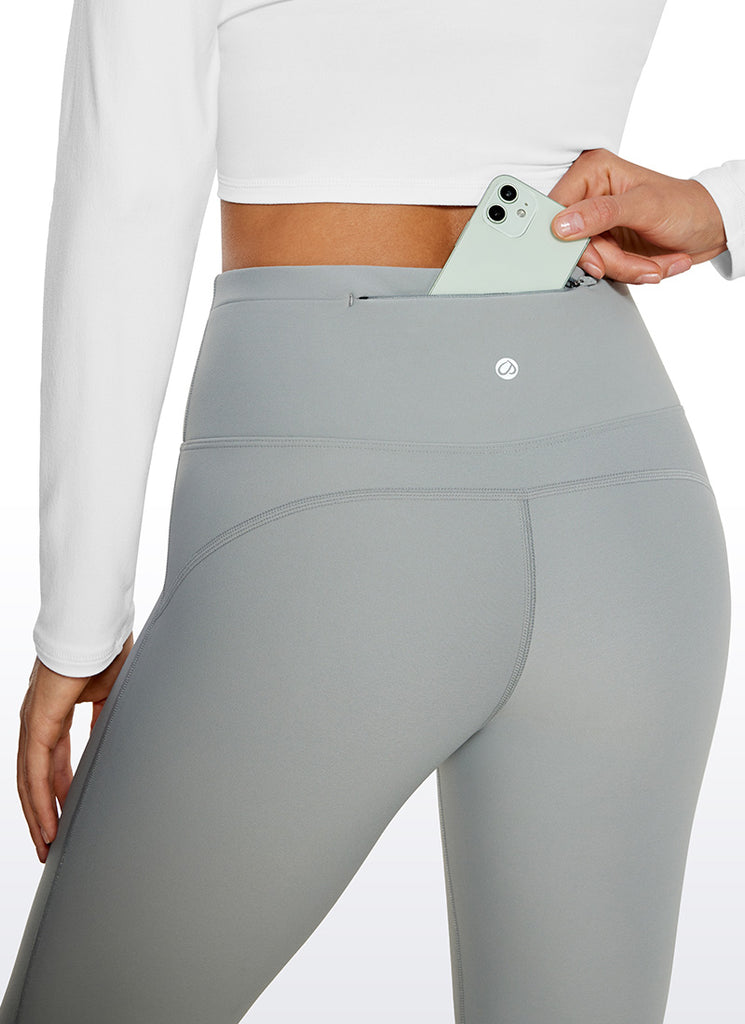 CRZ YOGA Womens Fleece Lined Flare Leggings 31" Sterling