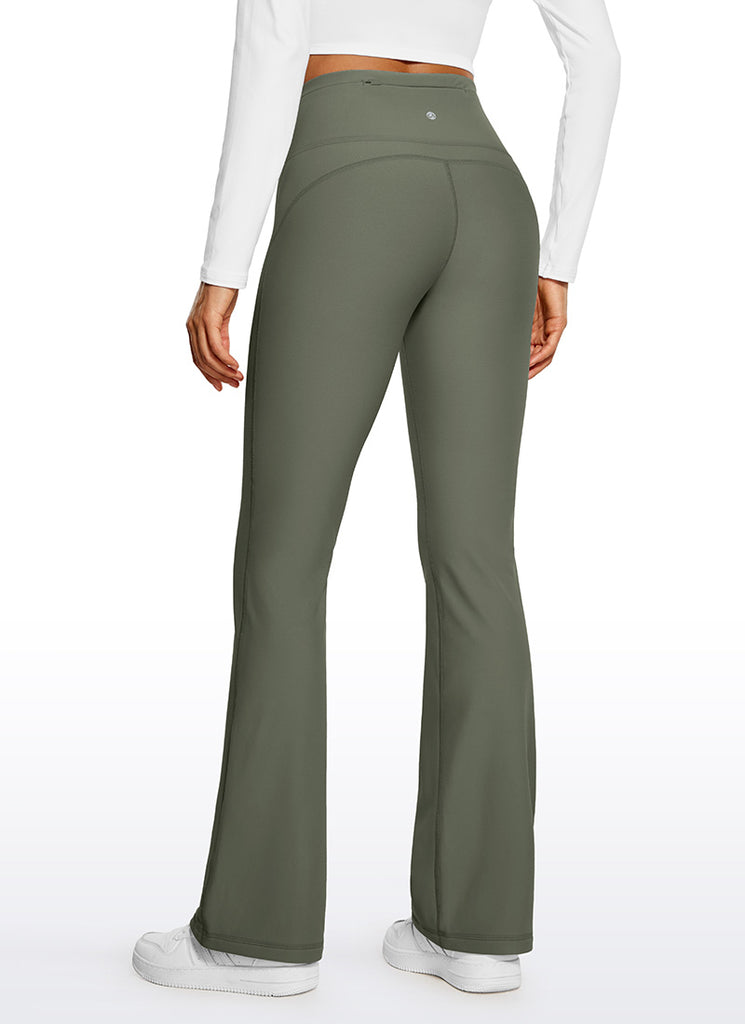 CRZ YOGA Womens Fleece Lined Flare Leggings 31" Sterling